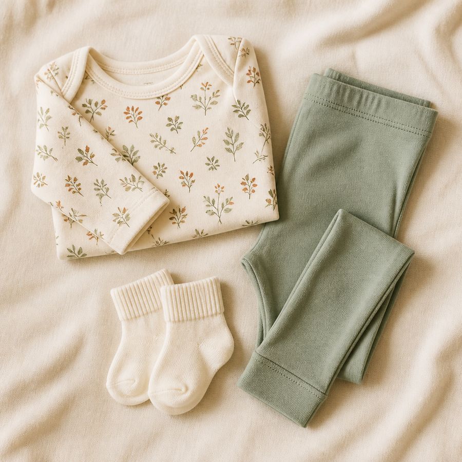 Sprig Print Bodysuit Set
