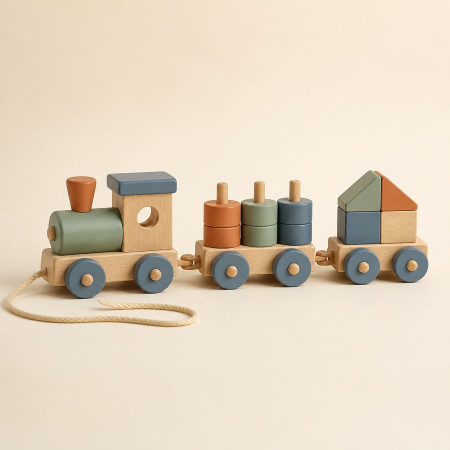 Pull-Along Wooden Train